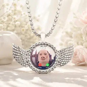 John Pork Is Calling Necklace Funny Pig Meme Pendant for Women Men, Iced Out Rhinestone Wing Chain Jewelry, Waterproof Hypoallergenic Tarnish Resistant Daily Wear Necklace, Trendy Y2K Meme Gift for Best Friends Boyfriend Girlfriend Birthday Christmas