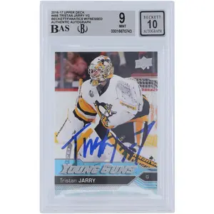 Tristan Jarry Pittsburgh Penguins Autographed 2016-17 Upper Deck Series 2 Young Guns #466 Beckett Fanatics Witnessed Authenticated 9/10 Rookie Card - Fanatics Authentic Certified
