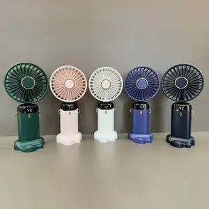 N15 handheld fan USB portable foldable rechargeable neck-hanging digital display desktop fan with long battery life and portable design