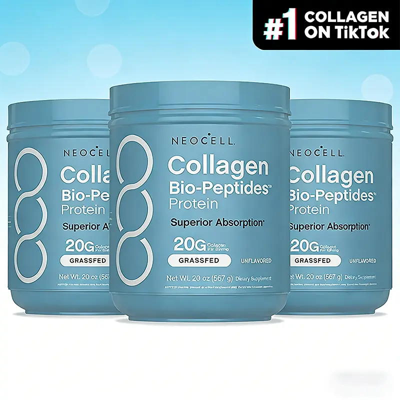 NeoCell Collagen Bio-Peptides Powder 20oz - Grassfed Protein Supplement - Advanced with 18 Essential Amino Acids