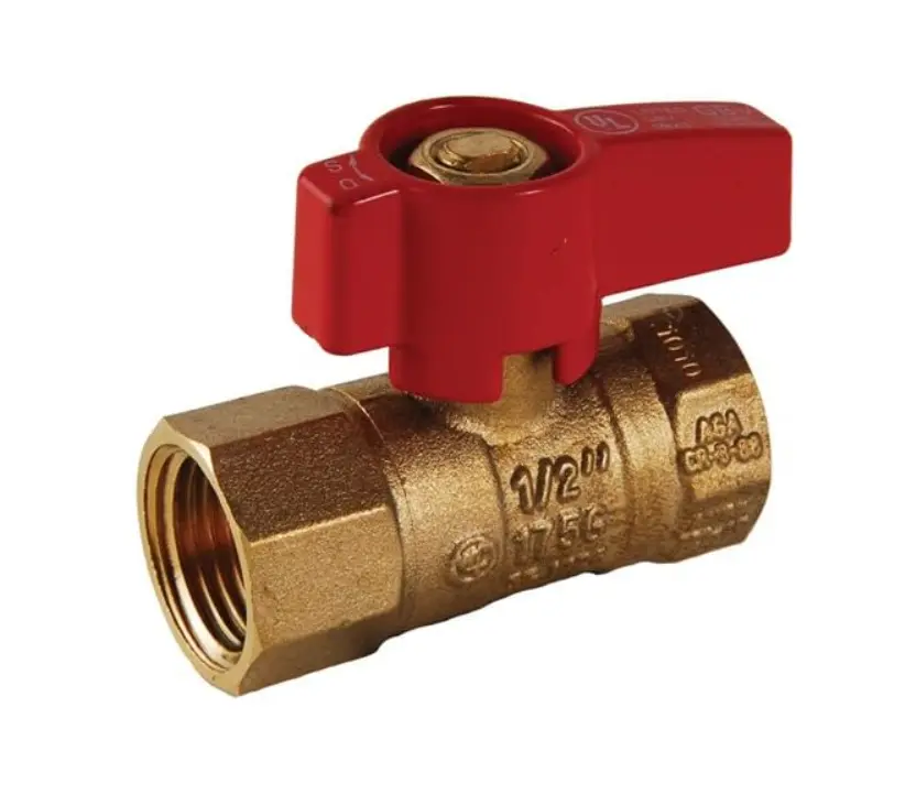 Gas Valve Male Flare 1/2” FIP x 1/2” FIP Brass Red Handle Industrial Component for Efficient Gas Flow