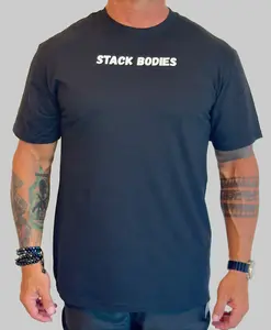Stack Bodies Cotton Tee - Fitted Short Sleeve Crew Neck Casual Summer Top for Men & Women - Medium Length - Machine Washable - Menswear