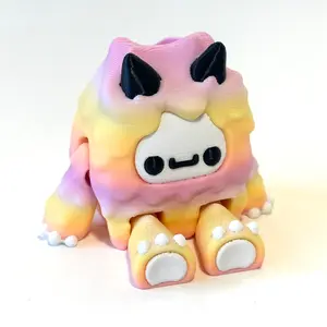 Flexi Yeti Straw Topper - 3D Printed Articulating Figure Drinkware Lightweight