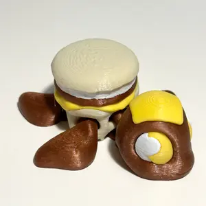 Breakfast Sandwich Turtle - 3D Printed Articulating Figure