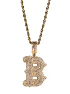Letter Pendant Necklace Brass Cubic Zirconia Hip Hop Personalized Trendy Daily Wear Jewelry for Women Big Size Two Tones Initial Necklace Brass 18K Gold Plated 5A CZ A-Z Letter Pendant Iced Out Alphabet Pendant Hip Hop Jewelry