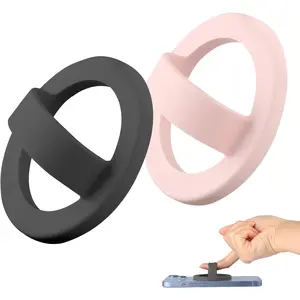 2 count   Phone Grip Holder,Loop Grip Phone Holder,Easy to Install and Remove,Compatible with Magsafe for  16/15/14/13/12 Series(Grey+)