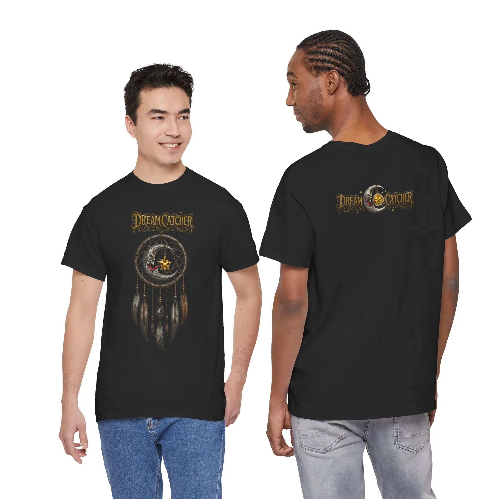 Dreamcatcher Graphic Men's Tee | Feathered Hoop, Moon & Star Design