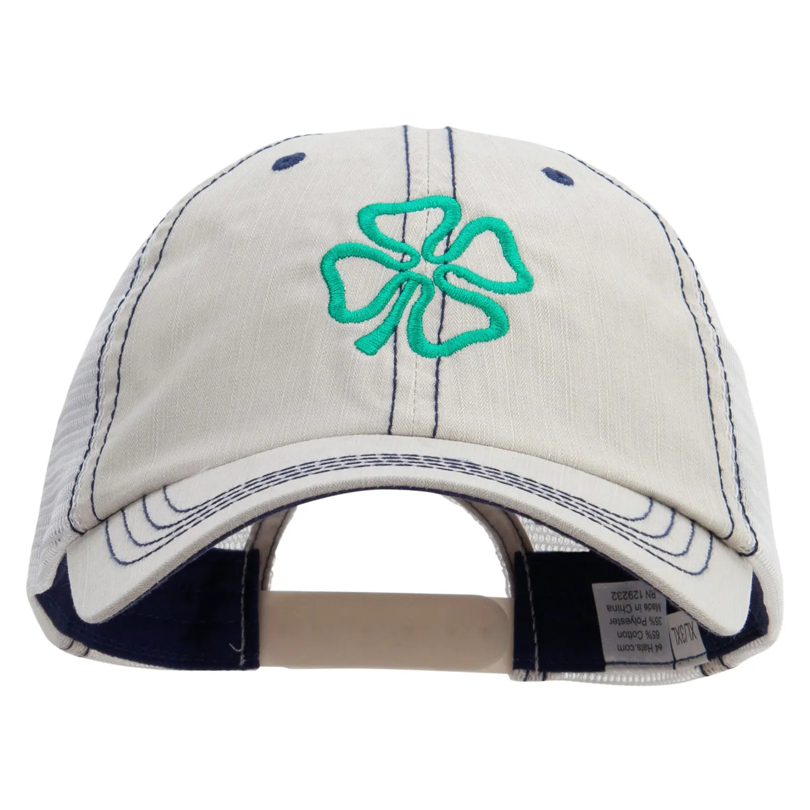 4 Leaf Clover Holiday Embroidered Big Size Cotton Low Profile Trucker Cap