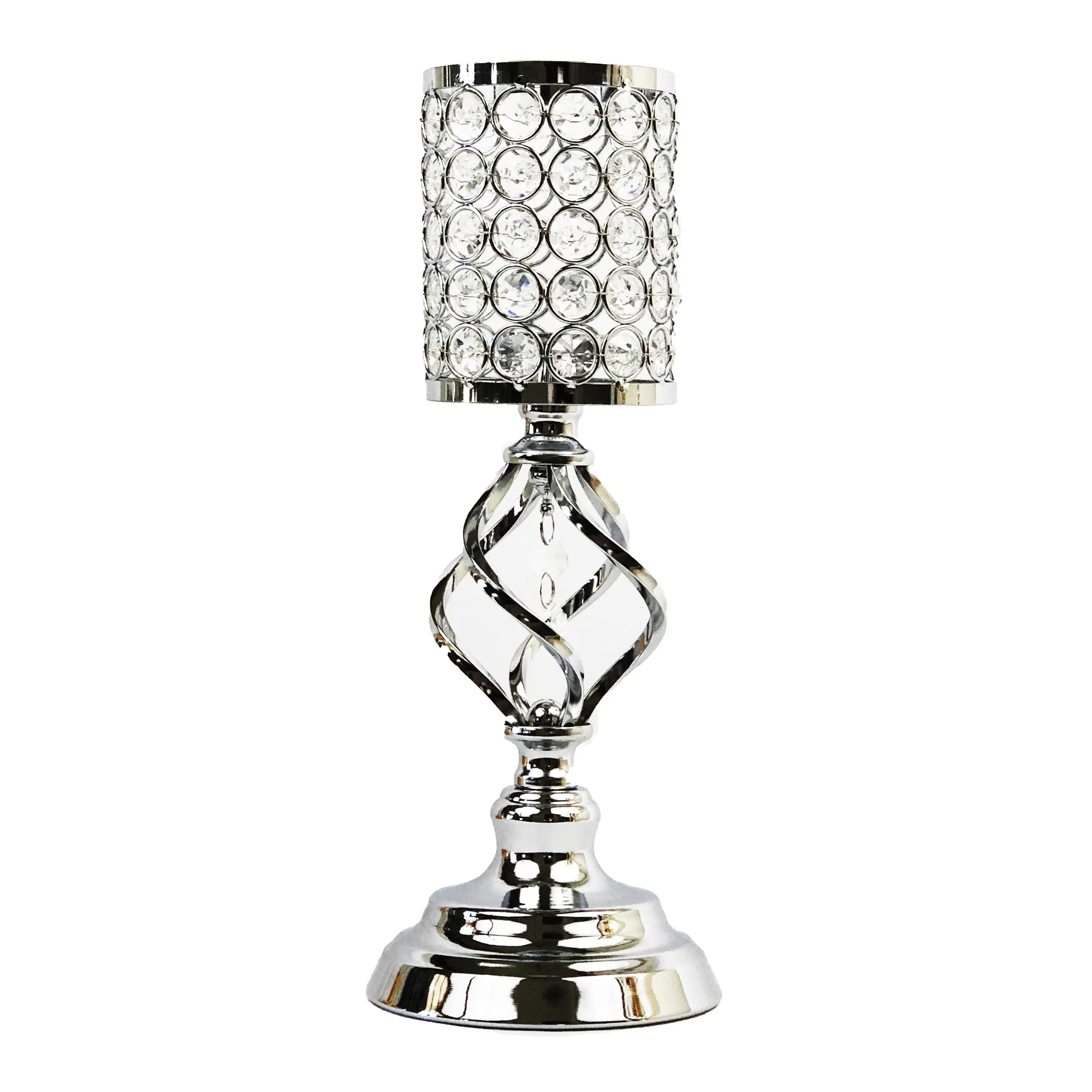 Allgala Candle Holder 14" Crystal Gold/Silver Cylinder Tea-light Votive Decorative Candle Holder …