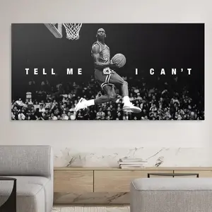 [Sale off up to 50%] [Free ship] [No Frame] Tell Me I Cant Basketball Print Black and White Motivational Sports Wall Art Slam Dunk Poster Gym Decor Gift for Him