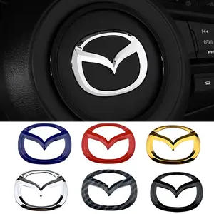 1pc ABS Car Steering Wheel Center Emblem Sticker for Mazda 3 CX3 CX4 CX5 CX7 CX8 CX9 CX30 RX7 Atenza Axela Interior Decoration