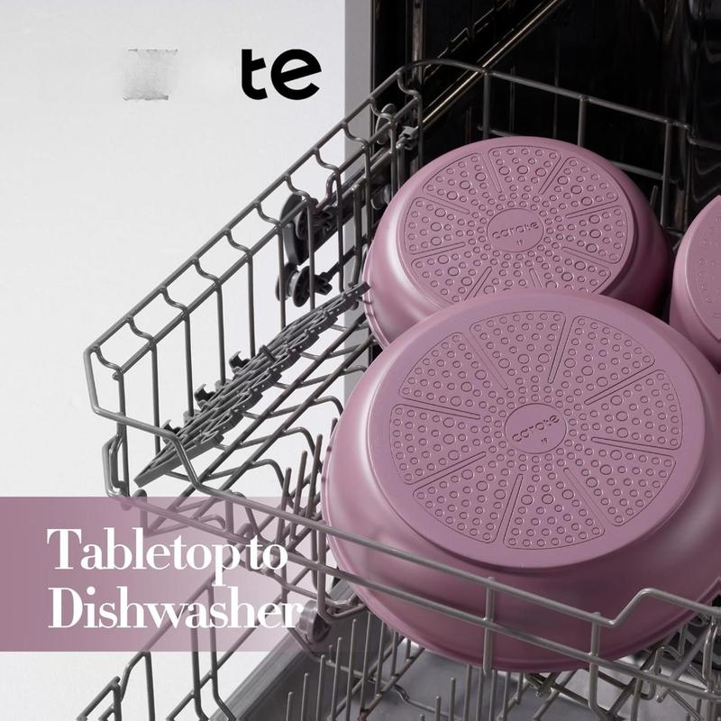 CAROTE 5pcs Pots and Pans Set Non stick,Cookware Set Detachable Handle,kitchen essentials,RV kitchen pot and pan,Induction Cookware,Oven Safe,PFOA PFOS FREE,Purple