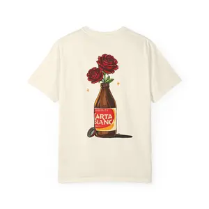 Caguama Beer Bottle with Roses Shirt | Mexican Aesthetic Floral Tee | Vintage Beer Bottle Graphic | Mexican Streetwear Shirt | Comfort Colors 1717