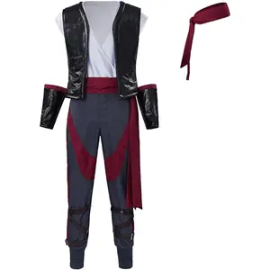 Men's Liu Kang Cosplay Costume Uniform Liu Kang Battle Suit with Headband Halloween Outfit