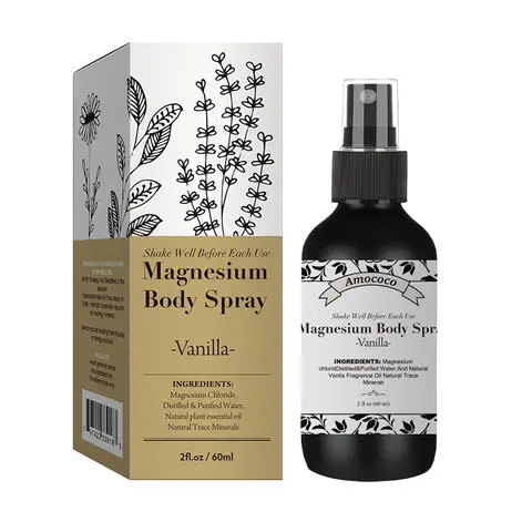 Unisex Travel Magnesium Body Oil Spray - 60ml Alcohol-Free Lavender-Vanilla Scented, Soothing, Moisturizing, Body Oil Moisture, Odor-Purifying, Calming Cosmetic Formula for Adults