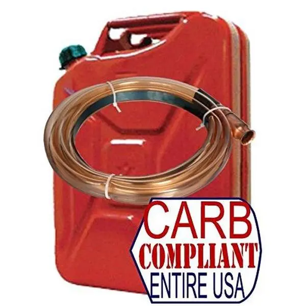 CLASSIC 5 Gallon Steel Jerry can - NATO Dimensions with Self-Priming Fuel Siphon - DOT, CARB and EPA approved for all 50 states