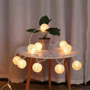10 White Nylon Lantern String Lights, 120V Plug in, 9.83FT White Wire, Waterproof Indoor Outdoor Hanging Fairy Lights for Patio, Garden, Bedroom, Wedding, Party and Christmas Holiday Decor
