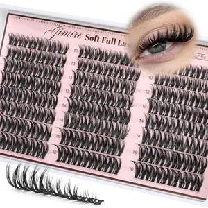Clustered Dense False Eyelashes 10-16mm, Natural Curl Single Fiber, Daily Wear Thin Band, DIY Clustered False Eyelashes, Natural Look, Makeup, Cosmetic, Soft Full Lash Clusters