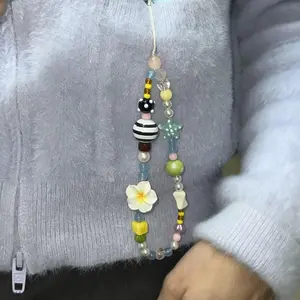 Cute Beaded Phone Chain, Handmade Beaded Phone Lanyard, Fashion Phone Strap for Women & Girls, Mobile Phone Decoration Accessories