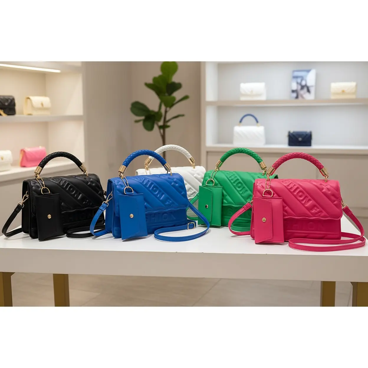 Quilted Crossbody Bag with Mini Coin Pouch | Adjustable Strap | Women's Shoulder Purse