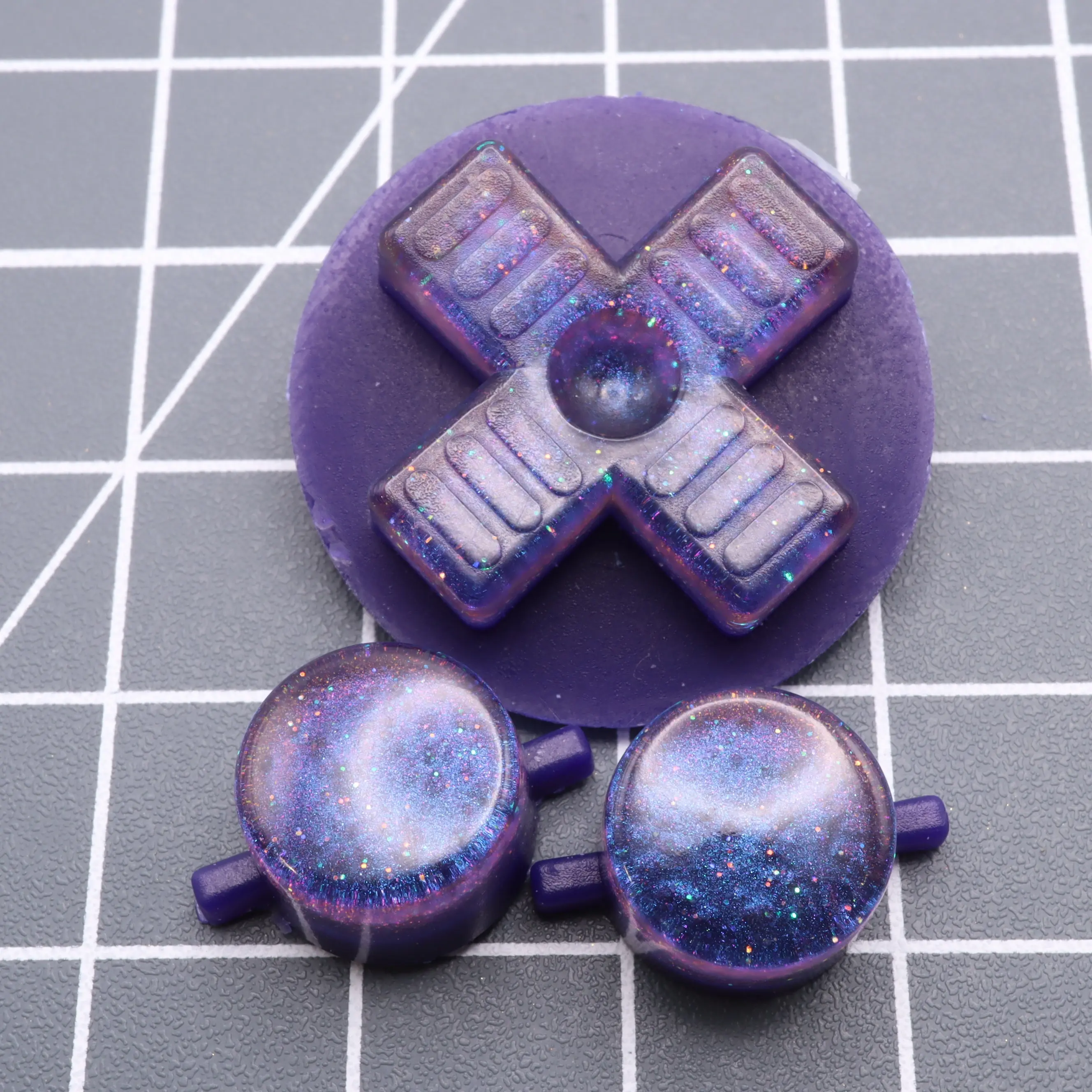 NES Custom Buttons Cosmic Purple