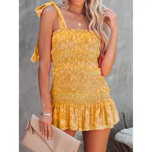 Smocked Wide Strap Mini Cami Dress