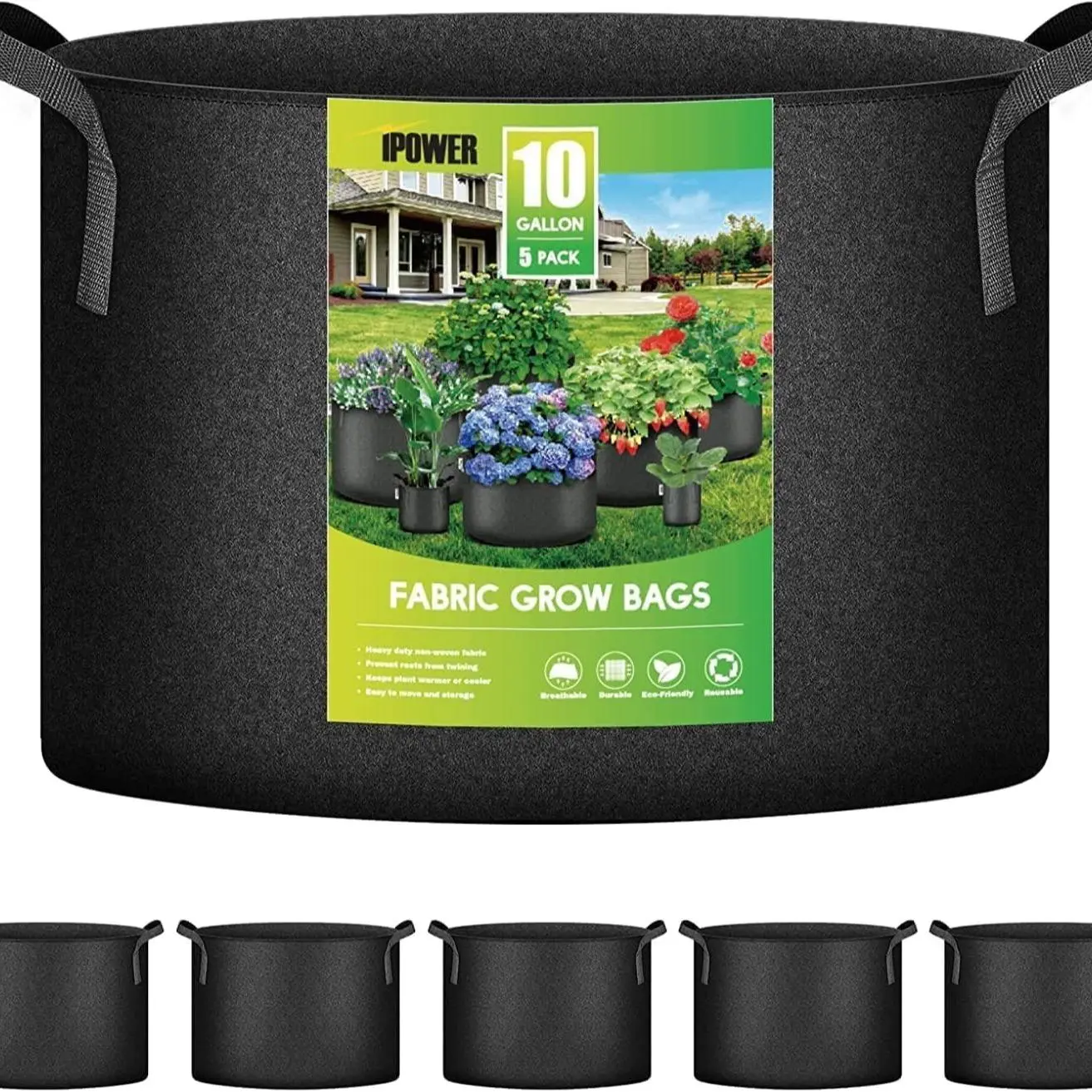 YSSOA Thickened Nonwoven Fabric Grow Bags – Multi-Purpose for Planting, Home Storage, Car Trunk, Laundry, and Pet Beds – Foldable, Durable, with Handles – 3/5/6/10 Gallon – 2025 New