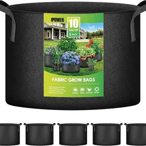 YSSOA Thickened Nonwoven Fabric Grow Bags – Multi-Purpose for Planting, Home Storage, Car Trunk, Laundry, and Pet Beds – Foldable, Durable, with Handles – 3/5/6/10 Gallon – 2025 New