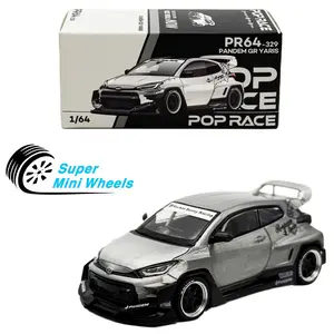 Pop Race 1:64 Pandem Toyota GR Yaris Raw Metal HK ToyCar Salon #329