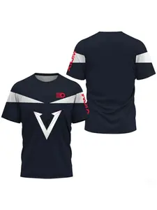 New Men's Table Tennis Breathable and Comfortable Round Neck Letter Printed T-shirt, Tennis and Badminton Outdoor Training Top