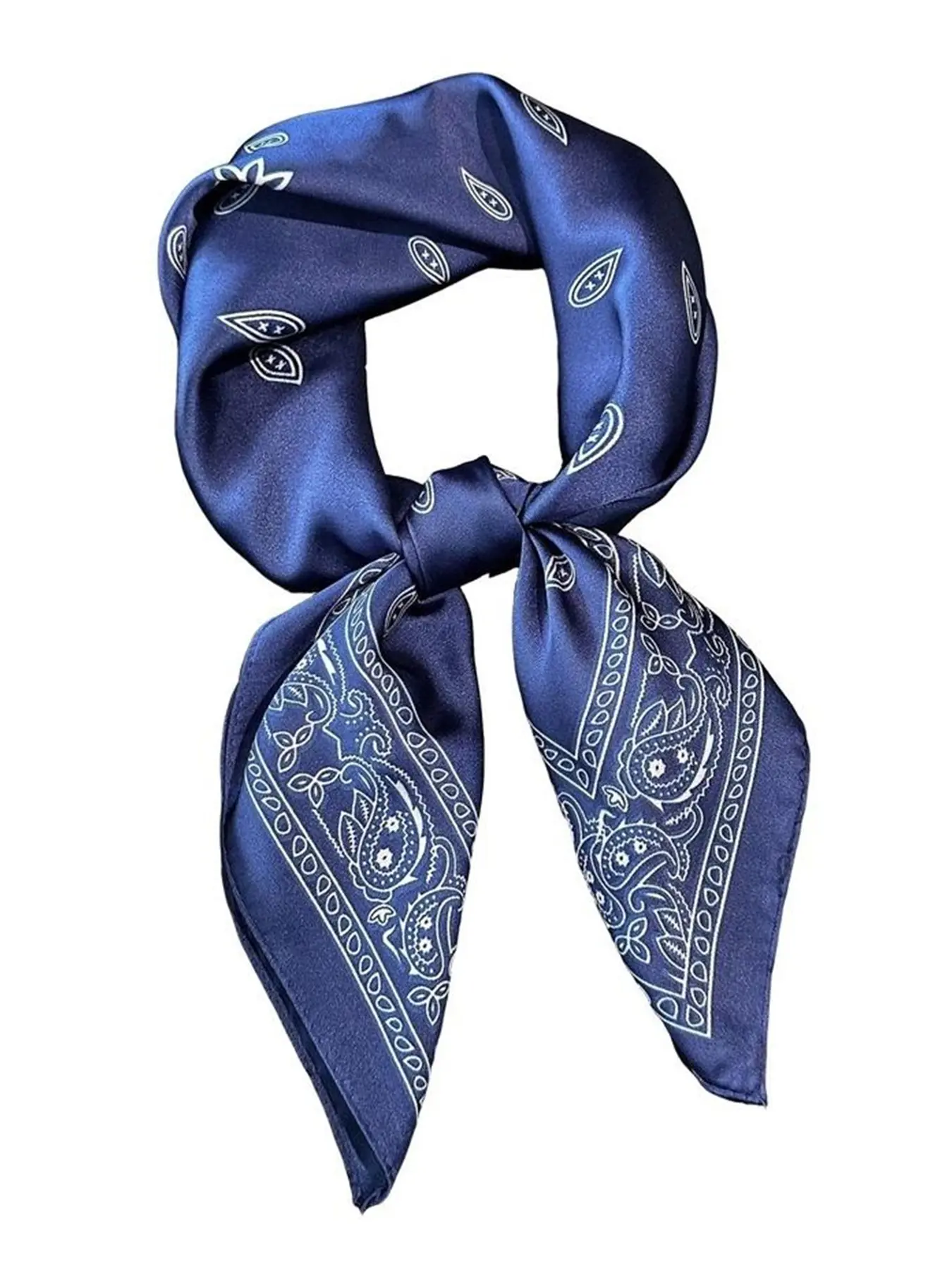 Men's Faux Silk Paisley Print Square Scarf, Multifunctional Neck Gaiter Accessory, Fashionable Practical Headscarf Tie, Neck Scarves
