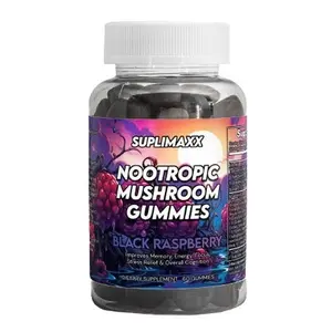 Suplimaxx Nootropic Mushroom Gummies - Lion's Mane & Cordyceps 10 in 1 Dietary Supplement
