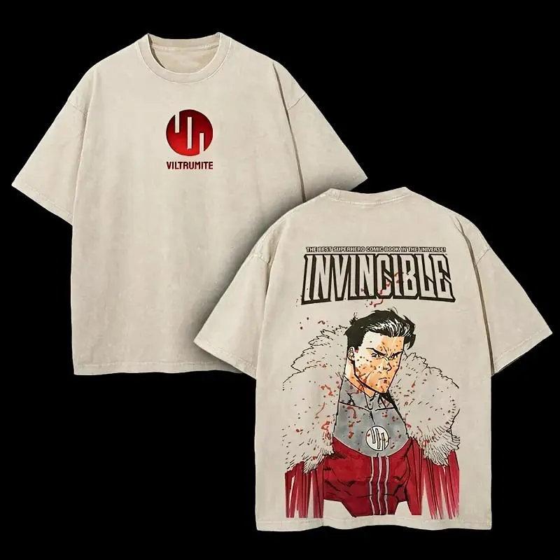 Invincible Printed Unisex Washed T-Shirt1 fathersdaygift