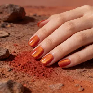 Minimalist Style 24pcs Short Cat Eye Gold Nails, Retro Caramel Gradient Gold, Fashionable Casual Wear Nails with Jelly Glue and File