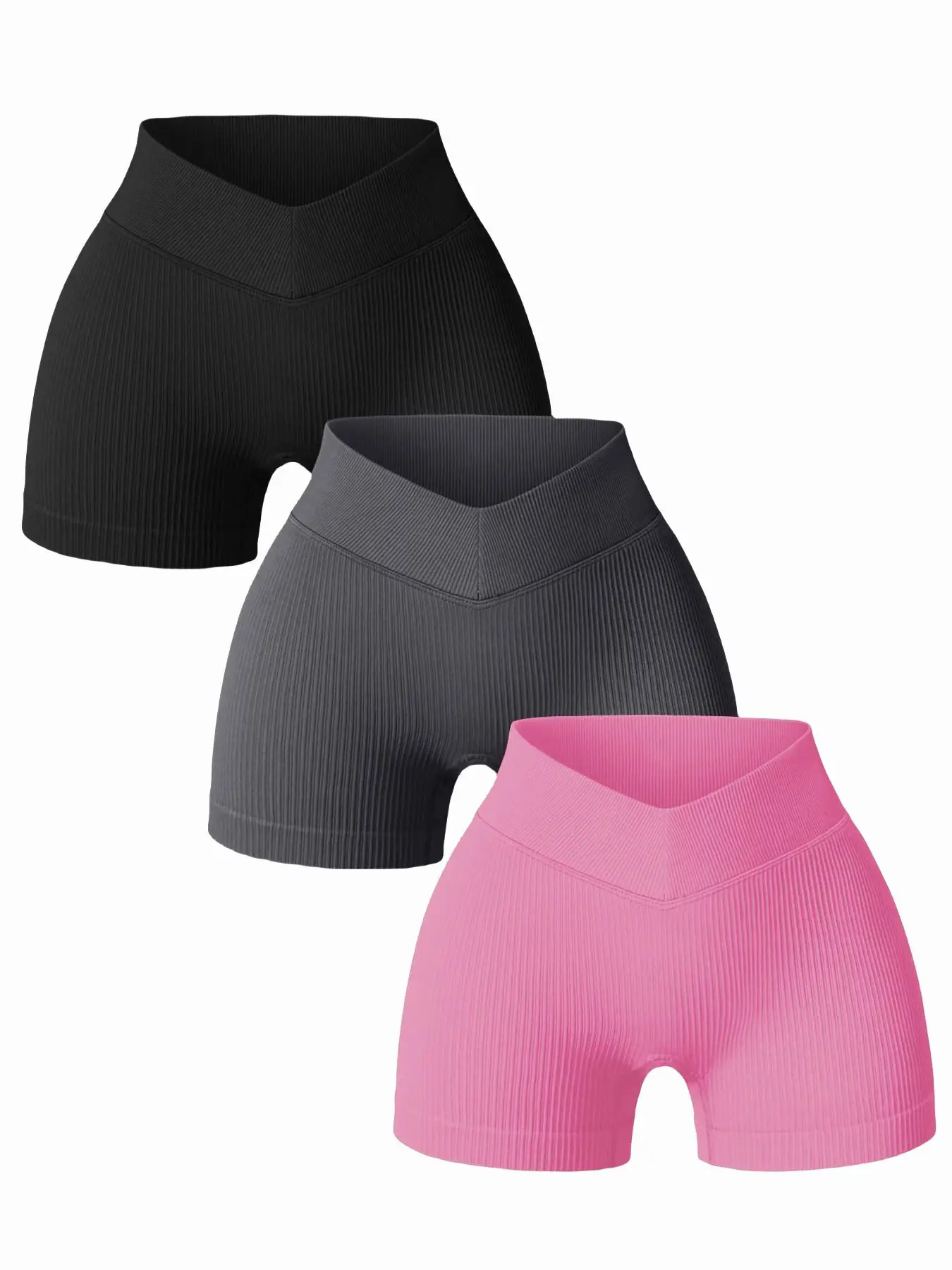 Women's Ribbed High Waist Sports Gym Shorts, Sports High Stretch Seamless Yoga Shorts, Gym Shorts, Ladies Sportswear for Indoor Outdoor Wear 90s Cloth