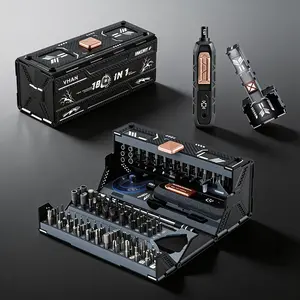 Innovative Foldable Impact-Assisted Tool Box Set, 180-In-1 Manual Repair Kit, Portable Mech Toy Style, Glossy Finish