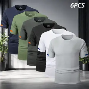 6-Pack Men’s Athletic T-Shirts, Crewneck Short Sleeve Workout Running Tees, Lightweight Activewear Menswear Tops, Streetwear Tropical Style tiktok shop deals