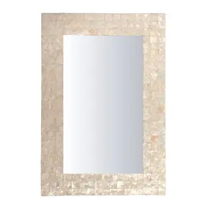 Campbell Rectangular Capiz Shell Wall Mirror, 27"