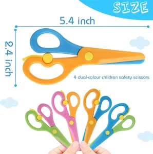 Preschool Training Scissors, 4 Pcs Safety Pre-School Safety Scissors, Art Craft Scissors for Children