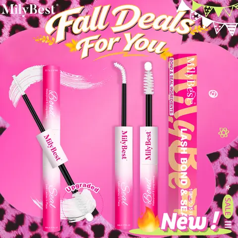 MilyBest New Upgrade 2-in-1 Lash Bond & Seal – Gentle Waterproof Lash Glue for Sensitive Eyes, Strong Hold Latex-Free Adhesive for All Lash Styles,White / Black Options,lashes clusters,free shipping,falldealsforyou