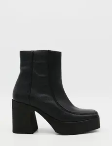 Stivali Agathe platform ankle boots in black leather women's shoes