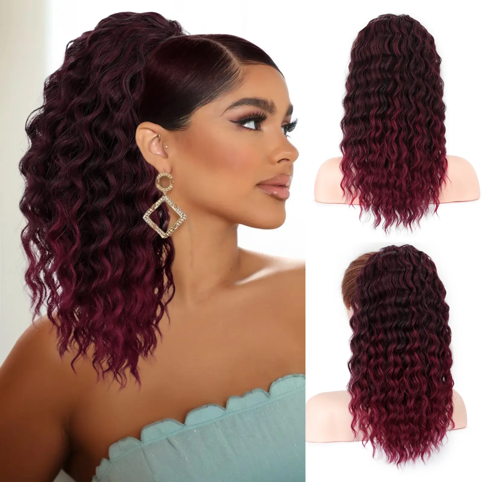Ombre Burgundy-18inch