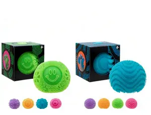 Fuzzy Sensory Stress Balls, Soft Squeeze Squishy Toy with Smile Face, Anxiety Relief Fidget Toy for Kids Adults