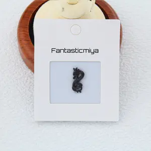 Fantasticmiya 1 Count Year of Drangon Stud Earring with Flat Back, Titanium Stud, Vintage Punk Design for Men and Women