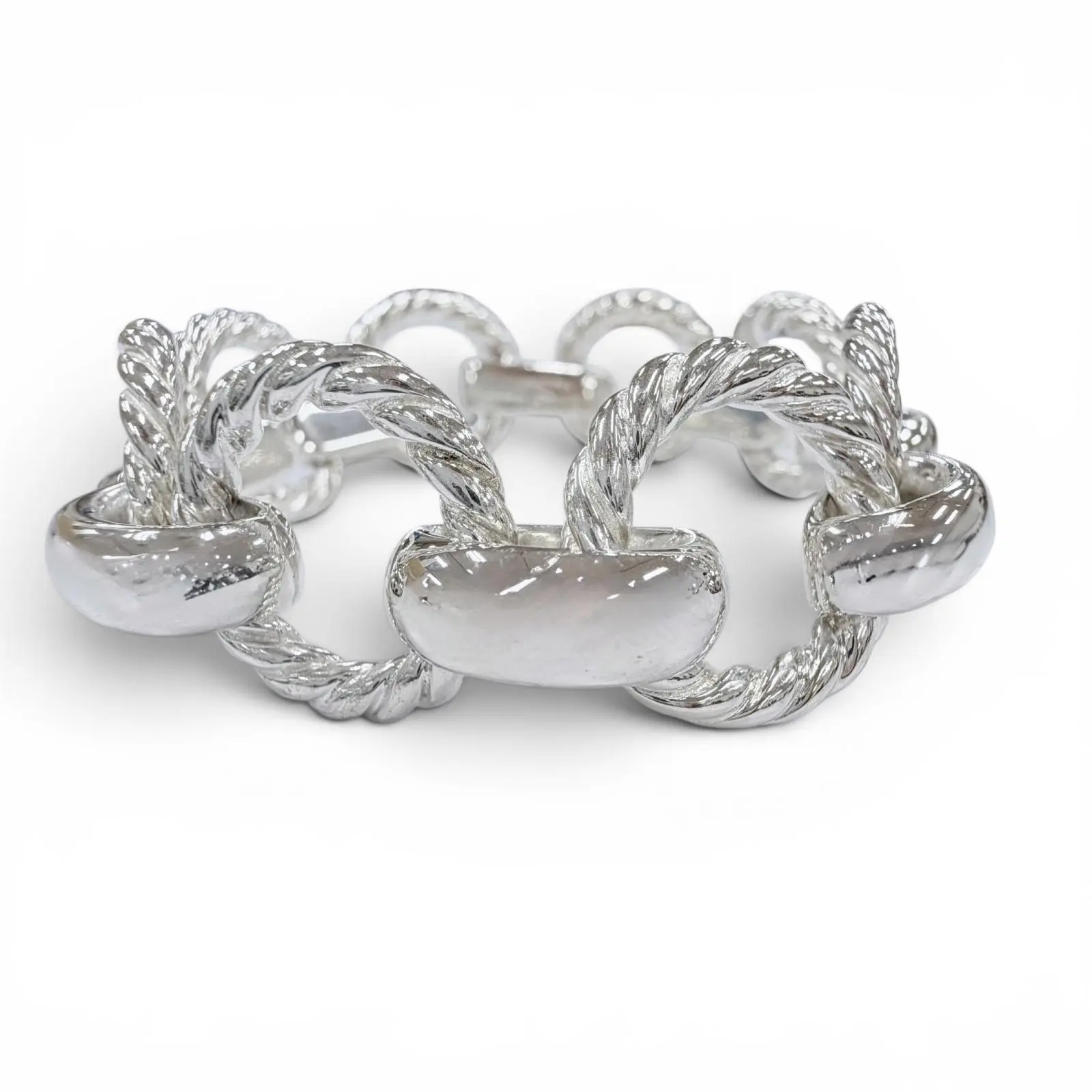 Pre-owned Tiffany & Co. Sterling Silver 925 (Ag925) Small Leather Goods 925 Twist Circle Bracelet