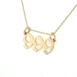 14k Yellow Gold Angel Number 999 Necklace | 18"