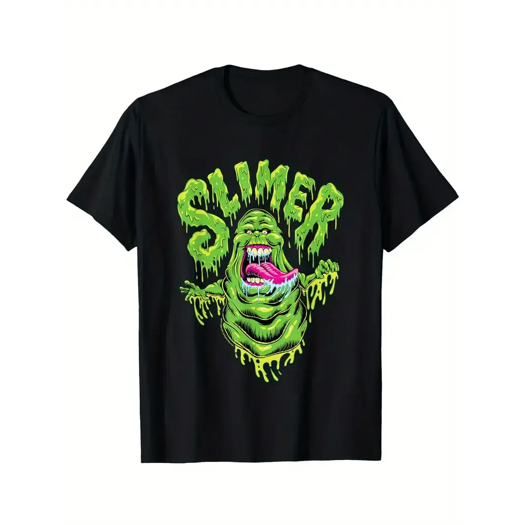 Ghostbusters: Afterlife Men's T-Shirt | 100% Cotton | Vibrant Slimer Graphic Print | Breathable & Comfortable | Round Neck, Short Sleeve | Casual Fit | Machine Washable | Multi-Size L-4XL | Ideal for Halloween Fabric Menswear