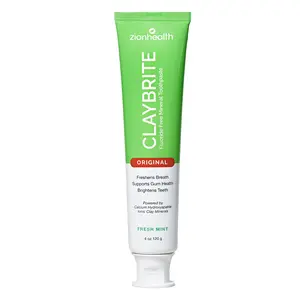 Zion Health CLAYBRITE Original Toothpaste - Fluoride-Free, Clay-Based, Protective Oral Aloe with Green Tea Extract & Calcium Hydroxyapatite for Fresh Breath & Healthy Smile
