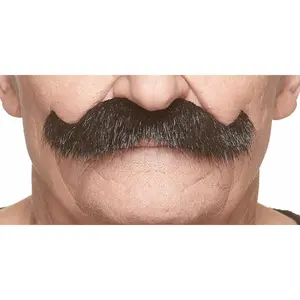 Mustaches Self Adhesive Fake Mustache, Novelty, Rocking Grandpa's False Facial Hair, Costume Accessory for Adults, Black Lustrous Color