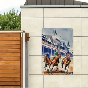 Metal Tin Signs,Kentucky Derby Metal Sign Churchill Downs Horse Racing Themed Party Decorative Sign &amp;   Plate